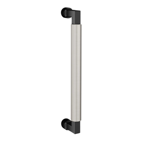 Baldwin 2581M06 10" Contemporary Door Pull with Lifetime Satin Nickel Pull Grip On The Satin Black Finish