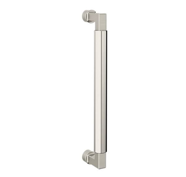 Baldwin 2581M09 10" Contemporary Door Pull with Lifetime Bright Nickel Pull Grip On The Lifetime Satin Nickel Finish