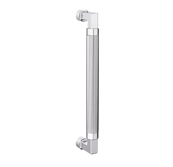 Baldwin 2582260 10" Contemporary Knurled Grip Door Pull Polished Chrome Finish