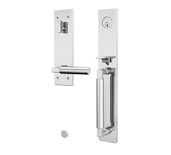 Baldwin 85316260LFD Gramercy Full Escutcheon Tubular Left Hand Dummy Handleset Polished Chrome Finish