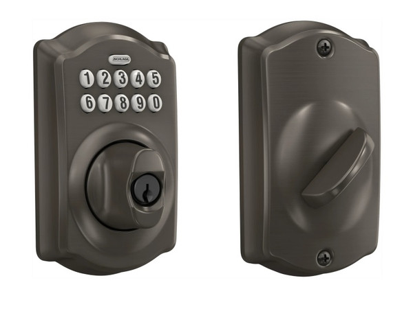 Schlage BE365CAM530 Black Stainless Camelot Keypad Deadbolt