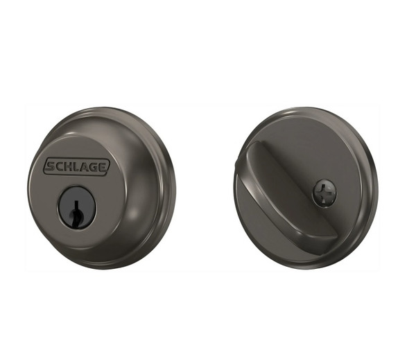 Schlage B60530 Black Stainless Single Cylinder Deadbolt