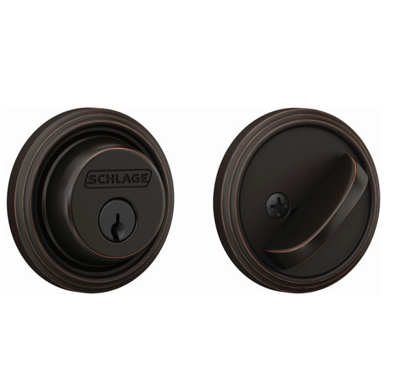 Schlage B60IND716 Aged Bronze Single Cylinder Indy Deadbolt