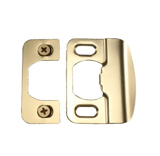 Kwikset 83534-001 Round Corner Adjustable Lip Strike Bright Brass