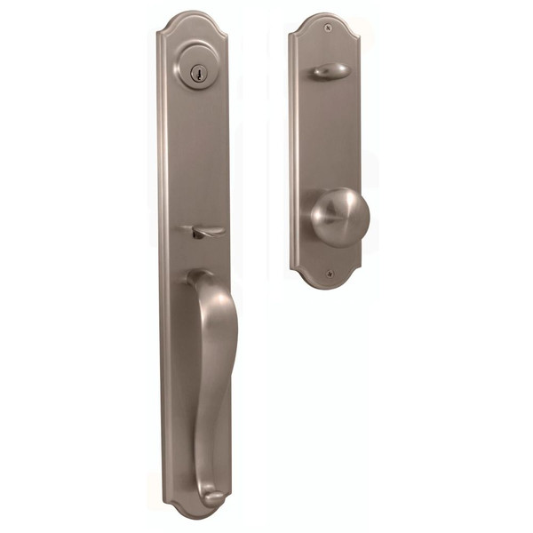 Weslock 06641-NINSL2D Philbrook Single Cylinder Handle set with Impresa Knob in the Satin Nickel