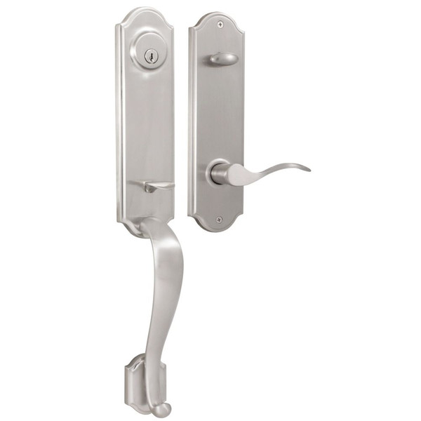 Weslock L6651-NUNSL2D Mansion Single Cylinder Handle set with Left Hand Bordeau lever in the Satin Nickel