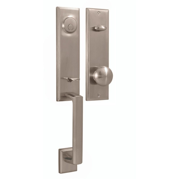 Weslock 06685-NIN0020 Woodward  Dummy Handle set with Impresa Knob in the Satin Nickel