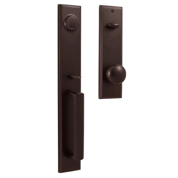 Weslock 06691-1I1SL2D Belmont Single Cylinder Handle set with Impresa Knob in the Oil Rubbed Bronze Finish