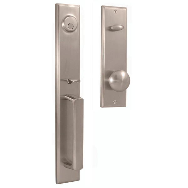 Weslock 06695-NIN0020 Belmont  Dummy Handle set with Impresa Knob in the Satin Nickel