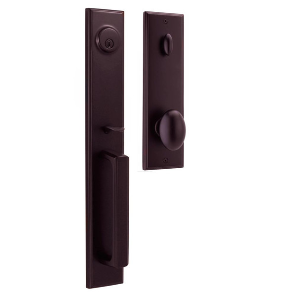 Weslock 06691-1J1SL2D Belmont Single Cylinder Handle set with Julienne Knob in the Oil Rubbed Bronze Finish