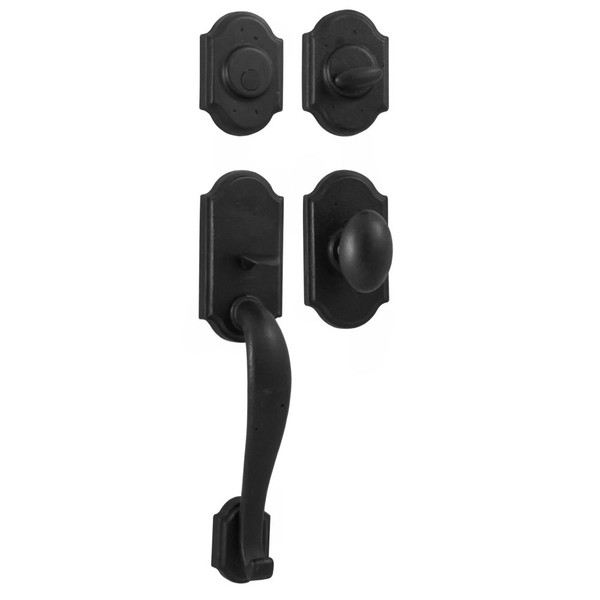 Weslock 07624-2M20020 Castletown Dummy Handle set with Durham Knob in the Black finish