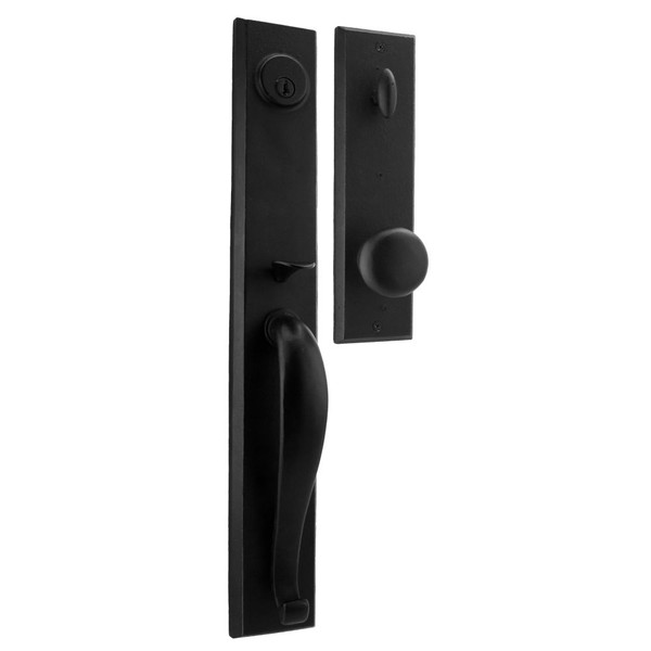 Weslock 07980-2F2SL2D Rockford Single Cylinder Handle set with Wexford Knob in the Black finish