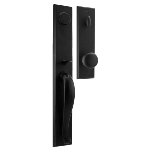 Weslock 07985-2F20020 Rockford Dummy Handle set with Wexford Knob in the Black finish
