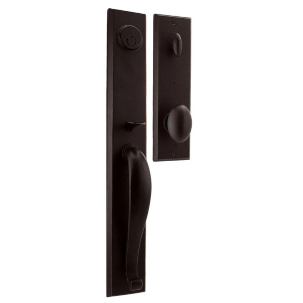Weslock 07985-1M10020 Rockford Dummy Handle set with Durham Knob in the Oil Rubbed Bronze Finish
