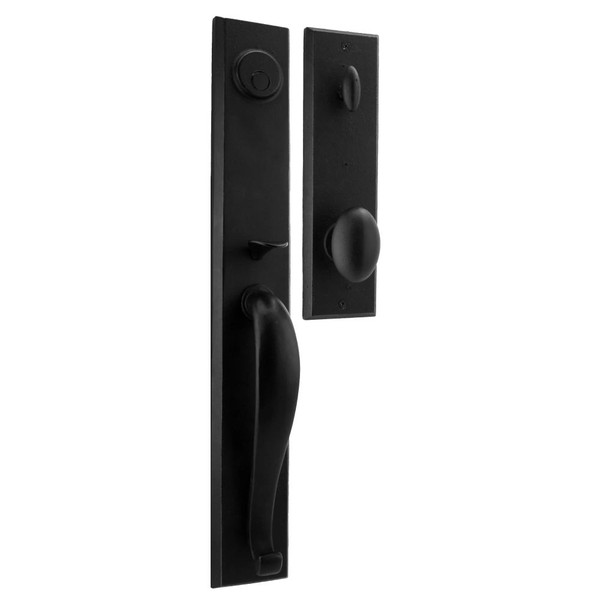 Weslock 07985-2M20020 Rockford Dummy Handle set with Durham Knob in the Black finish