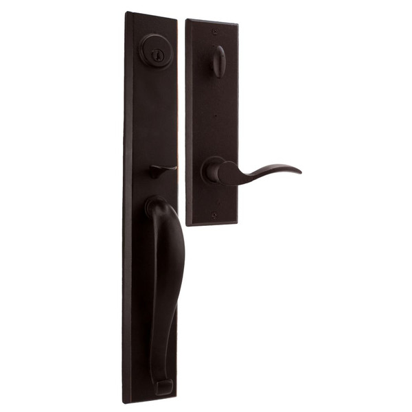 Weslock L7980-1H1SL2D Rockford Single Cylinder Handle set with Left hand Carlow lever in the Oil Rubbed Bronze Finish