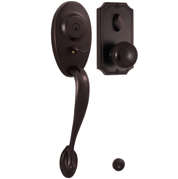 Weslock 01441-1I1SL2D Lexington 1400 Series Panic Proof Entry with Interior Impresa Knob Oil Rubbed Bronze Finish