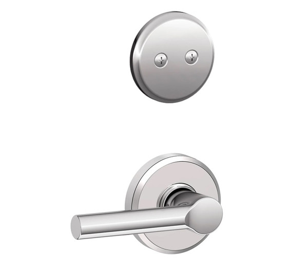 Schlage F94BRW625GSN Polished Chrome Dummy Handleset with Broadway Lever and Greyson Rose (Interior Side Only)