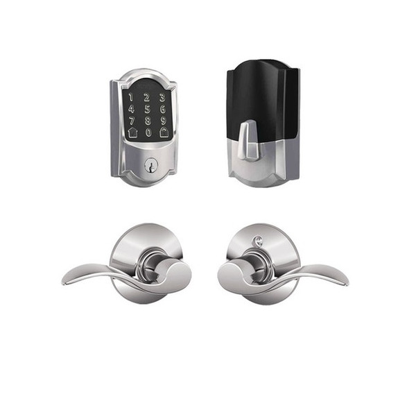 Schlage Residential BE489WBCCAM625-F10ACC625 Camelot Encode Smart Wifi Deadbolt with Accent Lever Polished Chrome Finish