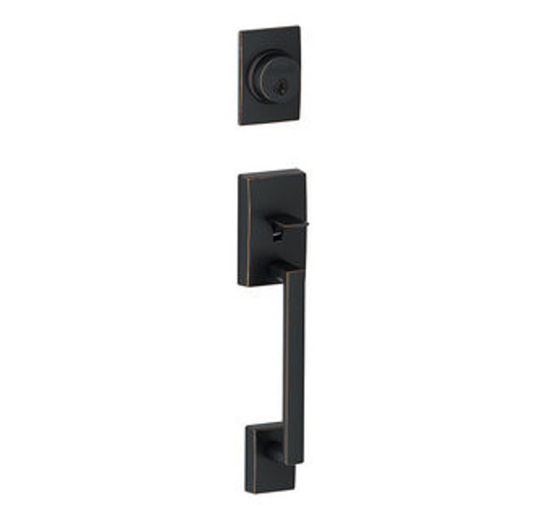 Schlage F60CEN716MERCEN Aged Bronze Century Handle Set with Merano Handle and Century Rose