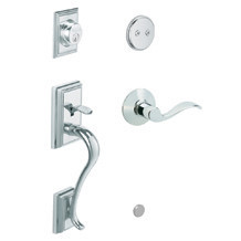 Schlage F93ADD625ACC Bright Chrome Addison Dummy Handleset with Accent Lever