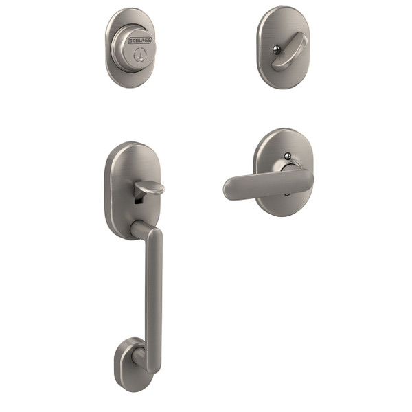 Schlage Residential F93RMN619DAVRMN Remsen with Davlin Lever and Remsen Rose Dummy Handleset and Trim Satin Nickel Finish