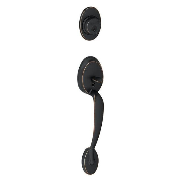 Schlage F93PLY716BRW Aged Bronze Plymouth Dummy Handleset with Broadway Lever