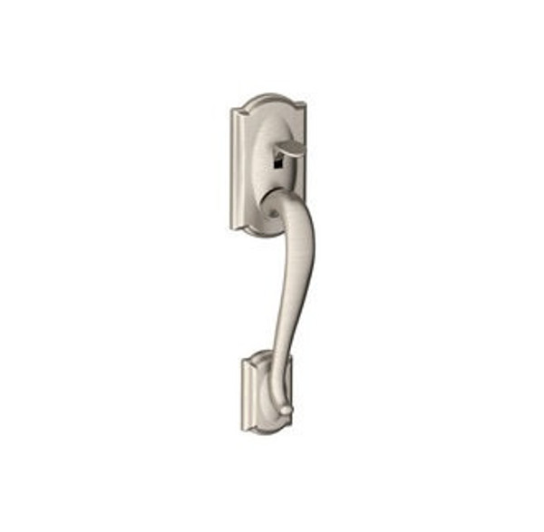 Schlage FE285CAM619VLA Satin Nickel Camelot Style Handleset with Avila Lever Bottom Half Only