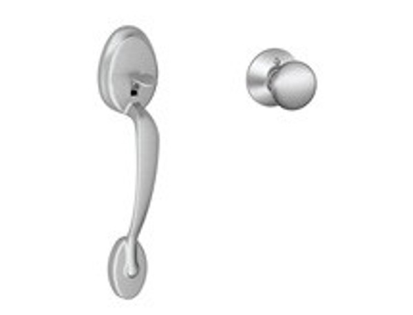 Schlage FE285PLY626PLY Satin Chrome Plymouth Style Handleset with Plymouth Knob Bottom Half Only