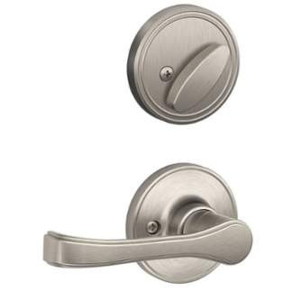 Schlage JH60SUT619TOR Satin Nickel Sutton Handle Set with Torino Style Lever