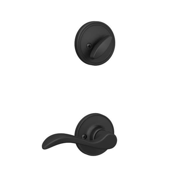 Schlage JH60SUT622SEV Matte Black Sutton Handle Set with Seville Style Lever