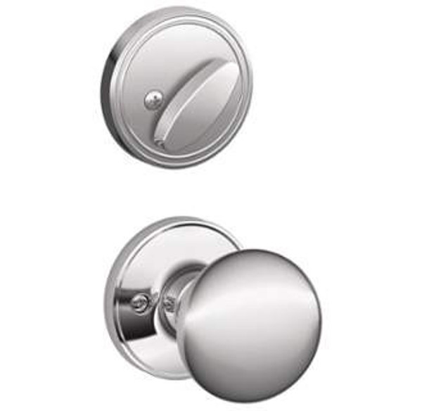 Schlage JH60SUT625STR Polished Chrome Sutton Handle Set with Stratus Style Knob
