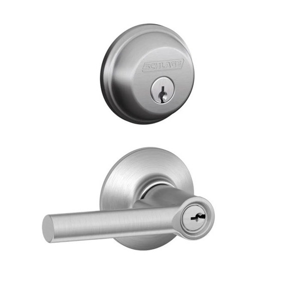 Schlage Residential FB50BRW626 Broadway Lever Combo Pack Satin Chrome Finish