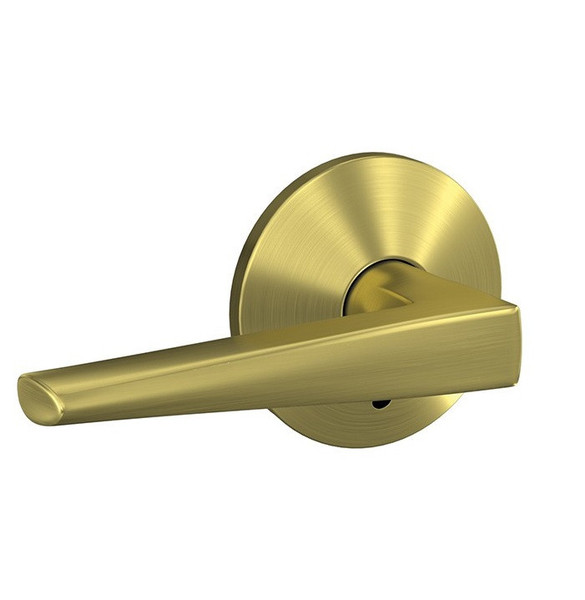 Schlage FC172ELR608KIN Eller Lever with Kinsler Rose Non Turning Dummy Lock Satin Brass Finish