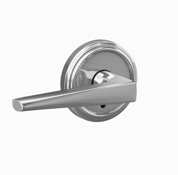 Schlage FC172ELR625IND Eller Lever with Indy Rose Non Turning Dummy Lock Polished Chrome Finish
