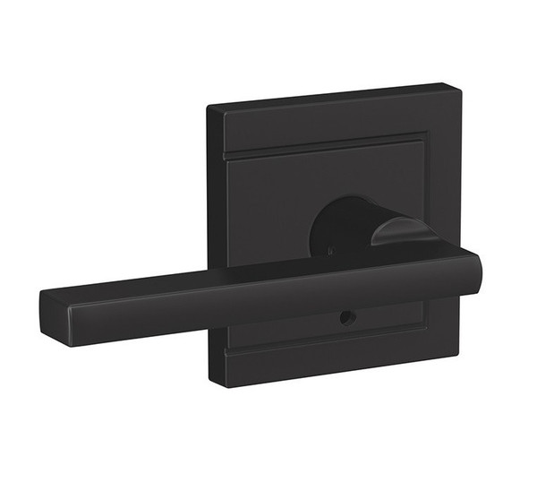Schlage FC172LAT622ULD Latitude Lever with Upland Rose Non Turning Dummy Lock Matte Black Finish