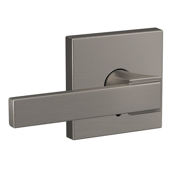 Schlage FC172NBK619COL Northbrook Lever with Collins Rose Non Turning Dummy Lock Satin Nickel Finish
