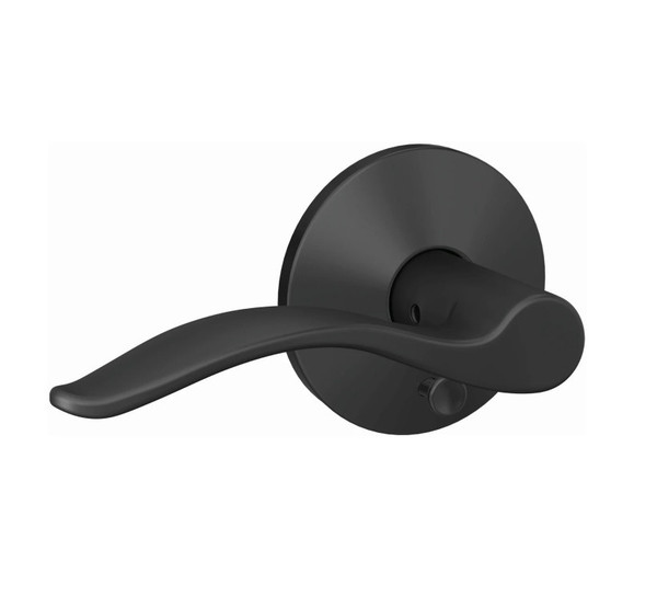 Schlage FC21PEN622KIN Pennant Lever with Kinsler Rose Passage and Privacy Lock Matte Black Finish