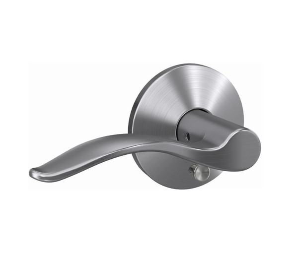 Schlage FC21PEN626KIN Pennant Lever with Kinsler Rose Passage and Privacy Lock Satin Chrome Finish
