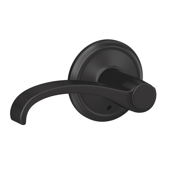 Schlage FC21WIT622ALD Whitney Lever with Alden Rose Passage and Privacy Lock Matte Black Finish