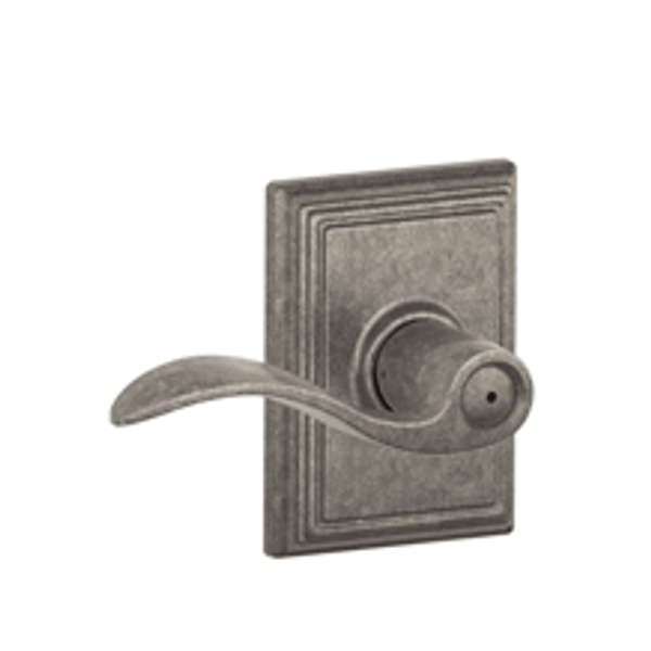 Schlage F40ACC621ADD Distressed Nickel Privacy Accent Style Lever with Addison Rose