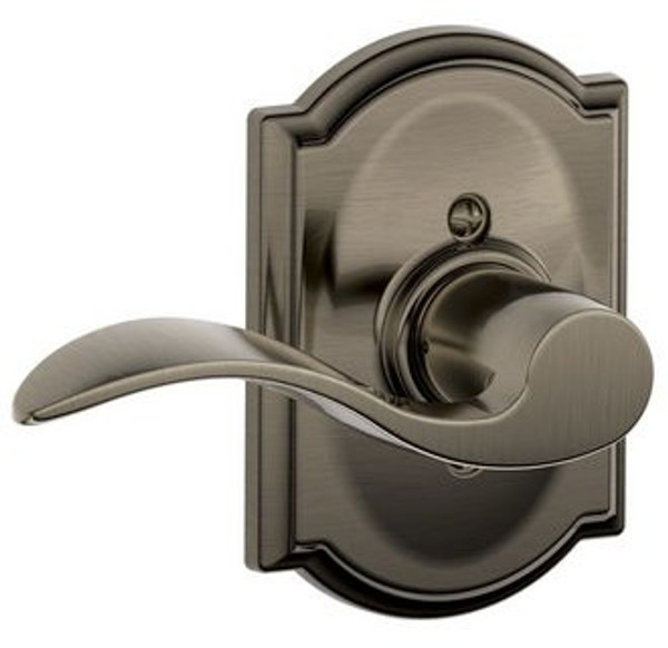 Schlage F170ACC620CAM Antique Pewter Dummy Accent Style Lever with Camelot Rose