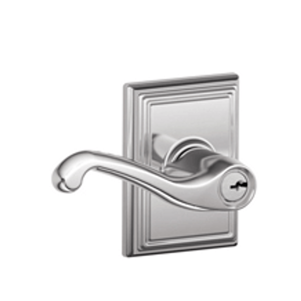 Schlage F51AFLA625ADD Bright Chrome Keyed Entry Flair Style Lever with Addison Rose
