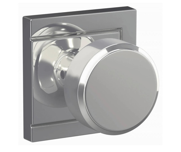 Schlage FC172SWA625ULD Swanson Knob with Upland Rose Non Turning Dummy Lock Polished Chrome Finish