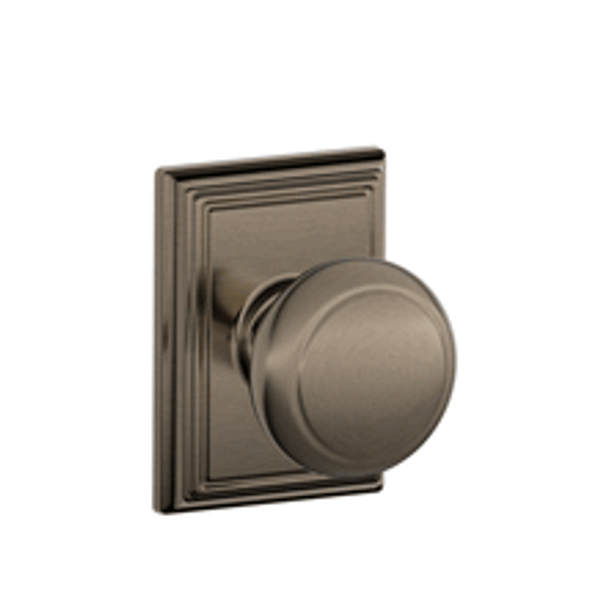 Schlage F10AND620ADD Antique Pewter Passage Andover Style Knob with Addison Rose