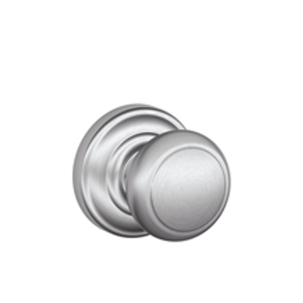 Schlage F10AND626AND Satin Chrome Passage Andover Style Knob with Andover Rose