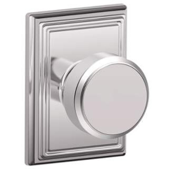 Schlage F10BWE625ADD Bright Chrome Passage Bowery Style Knob with Addison Rose