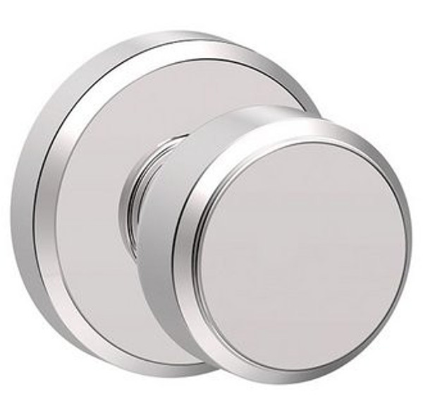 Schlage F10BWE625GSN Polished Chrome Passage Bowery Style Knob with Greyson Rose