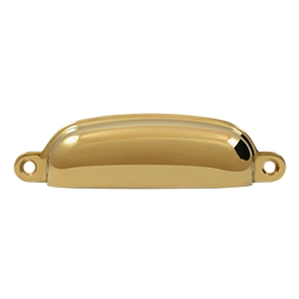 Deltana SHP29CR003 Lifetime Polished Brass 4" Exposed Shell Brass Handle Pull