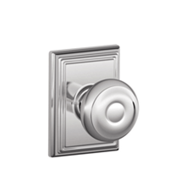 Schlage F10GEO625ADD Bright Chrome Passage Georgian Style Knob with Addison Rose